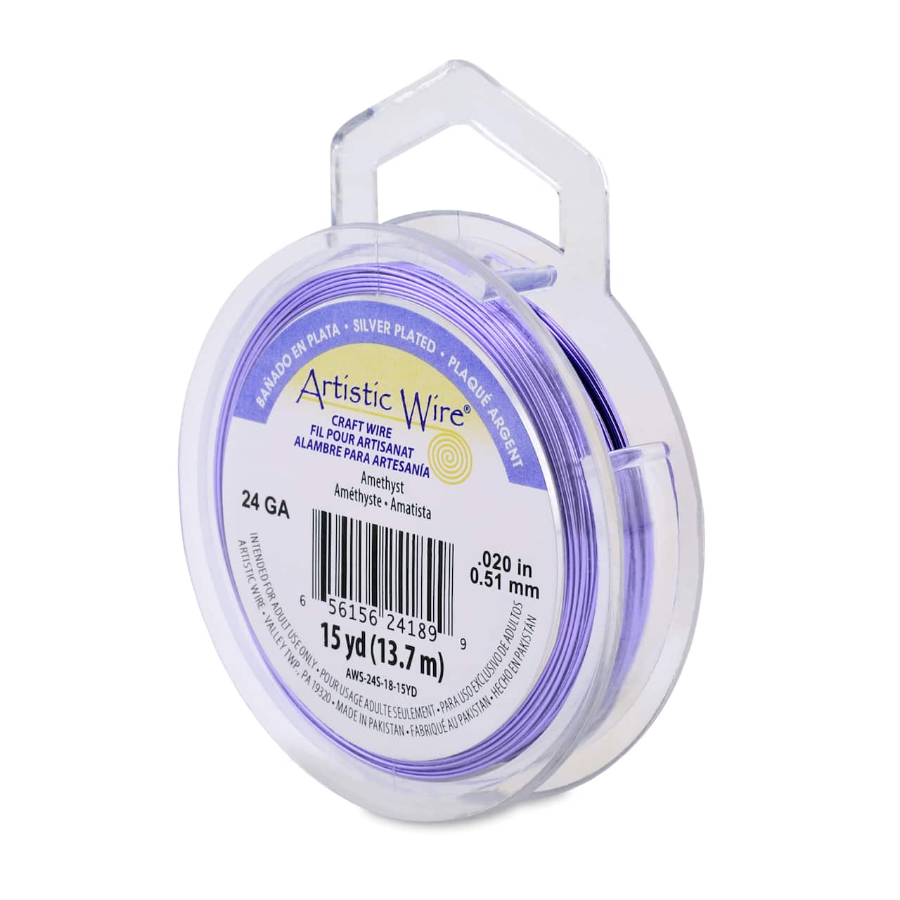Artistic Wire® 24 Gauge Silver Plated Tarnish Resistant Colored Copper Craft Wire, 15yd.